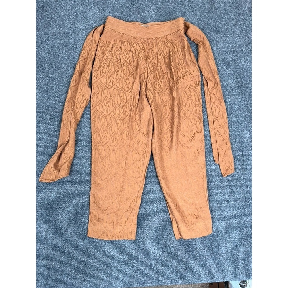 Ett:wa by Anthropologie Aubade Jacquard Pants Gold Brown Womens Size: 4